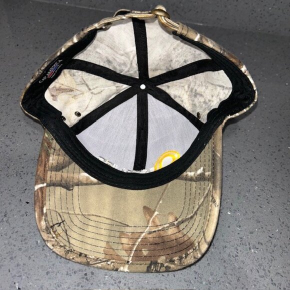 Cap America Mossy Oak Applied Adhesives Strapback Camo Hunter Cap Hat NWOT - Picture 5 of 6